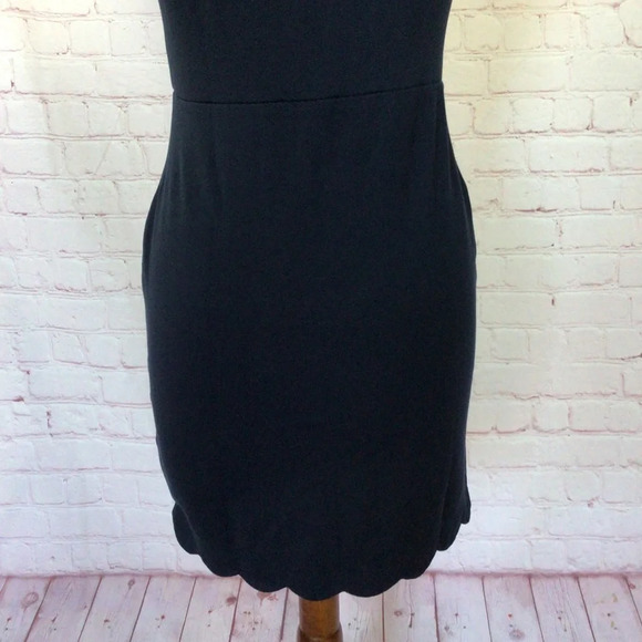 Monteau Los Angeles Navy Blue Scalloped Edge Dress - Size Medium - Picture 7 of 10